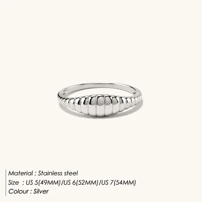 Women's Fashion Simple Gold Plated Stainless Steel Ring