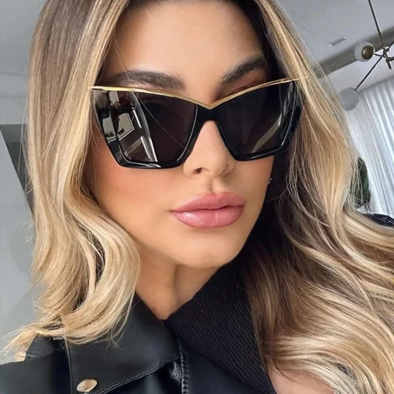 Personalized Hip Hop Metal Cat Eye Sunglasses