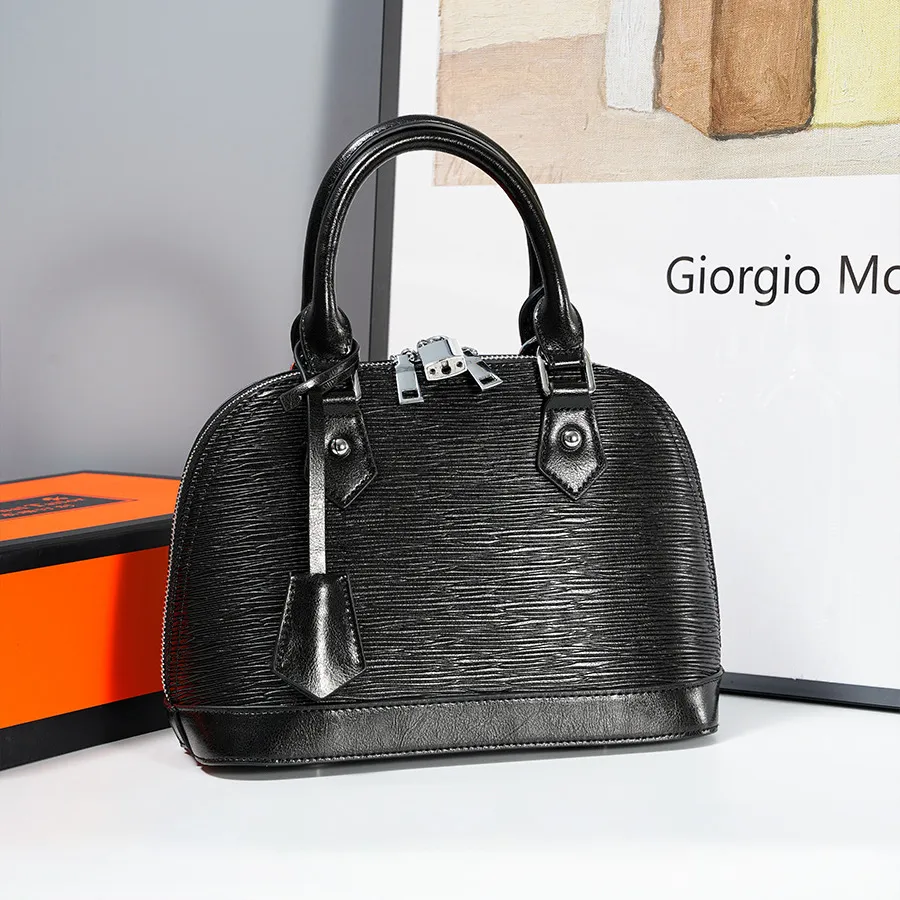 Wholesale Women Fashion Simple Cowhide Leather Handbag