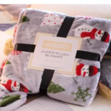 Cute Snowman Flannel Sofa Blanket for Christmas Party