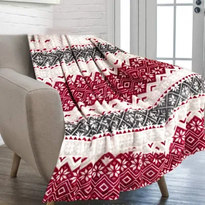 Cute Snowman Flannel Sofa Blanket for Christmas Party
