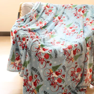 Cute Snowman Flannel Sofa Blanket for Christmas Party