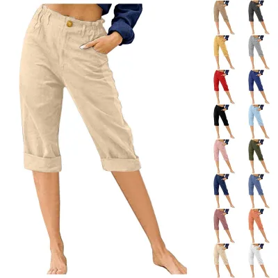 Women Casual Commuter Wind Solid Color Pants