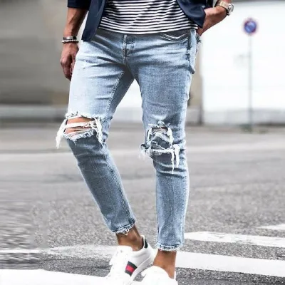 Wholesale Men Fashion Casual Retro Straight Jeans