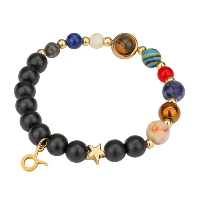 Fashion 12 Constellation Handmade Beaded Stainless Steel Alloy Bracelet