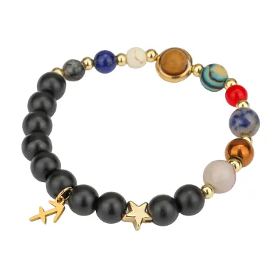 Fashion 12 Constellation Handmade Beaded Stainless Steel Alloy Bracelet