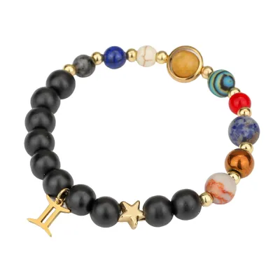 Fashion 12 Constellation Handmade Beaded Stainless Steel Alloy Bracelet