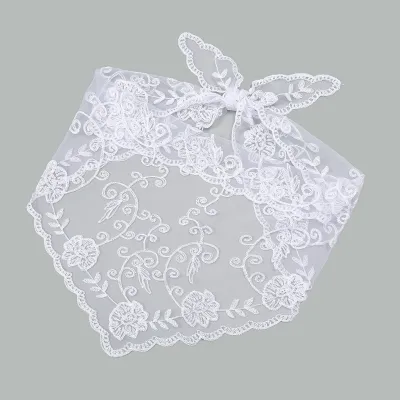 Women's Fashion Solid Color Lace Floral Triangle Scarf