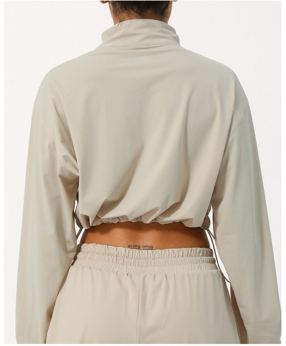 Wholesale Women Fashion Casual Half Zipper High Collar Long