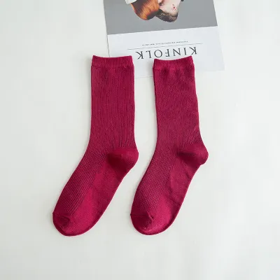 Women's Simple Solid Color Tube Socks