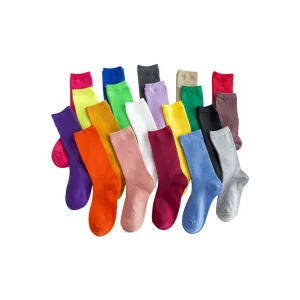 Women's Simple Solid Color Tube Socks