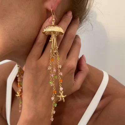 Fashion Personalized Sea Starfish Alloy Earrings