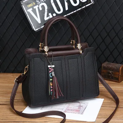 Women Fashion Casual Splicing Handbag PU Soft