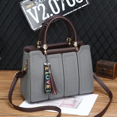 Women Fashion Casual Splicing Handbag PU Soft