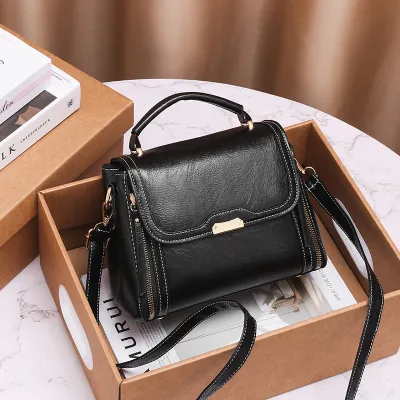 Women Fashion Casual Solid Color Small Square PU Handbag