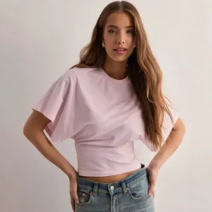 Women Casual Solid Color Bat Sleeve Crewneck T-Shirt