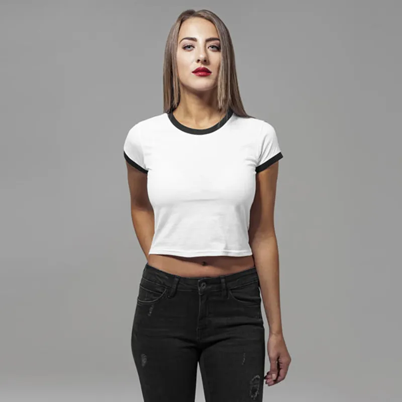 Women Fashion Casual Solid Color Short-Sleeve Slim-Fit T-Shirt