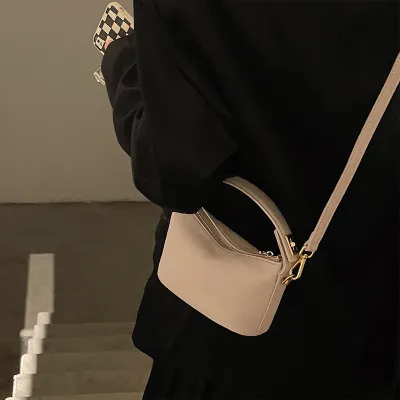 Fashion Solid Color Urban Simplicity PU Handbag Small Zipper Crossbody Bag