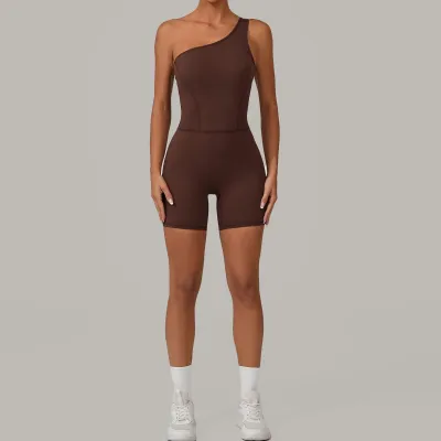 Women Yoga Sleeveless Solid Color Sports Romper