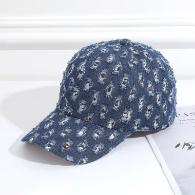 Women Fashion Casual Ripped Denim Baseball Cap
