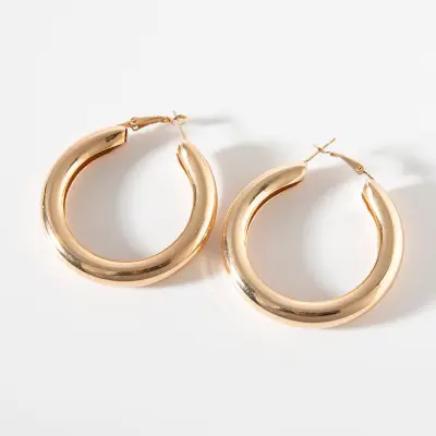 Women Fashion Simple Big Circle Earrings