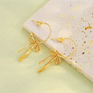 Women Fashion Simple Creative Bowknot Earrings