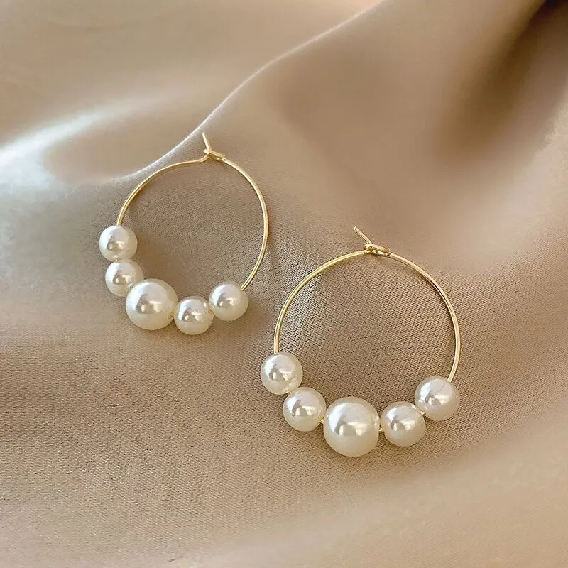 Women Fashion Elegant Imitation Pearl Stud Earrings