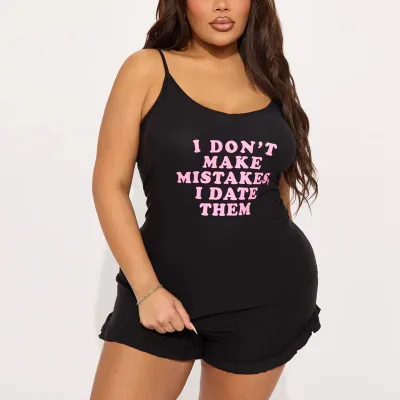Women's Sexy Letter Printed Camisole and Shorts Pajama Set