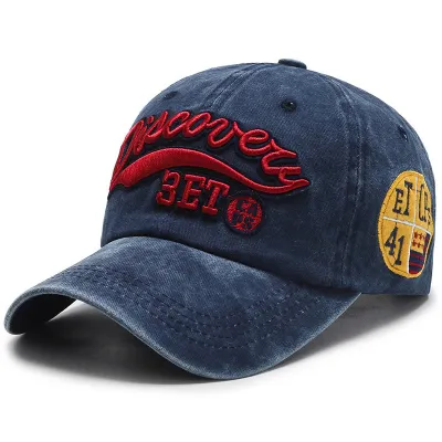 Vintage Embroidered All Cotton Denim Dome Cap