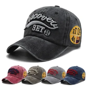 Vintage Embroidered All Cotton Denim Dome Cap