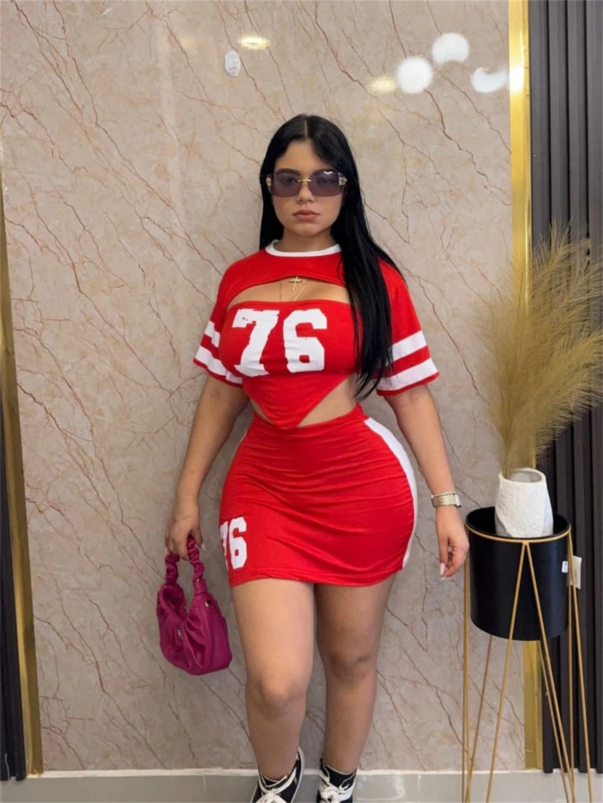 Wholesale Women Fashion Sexy Printed Tube Top Short-Sleeve T