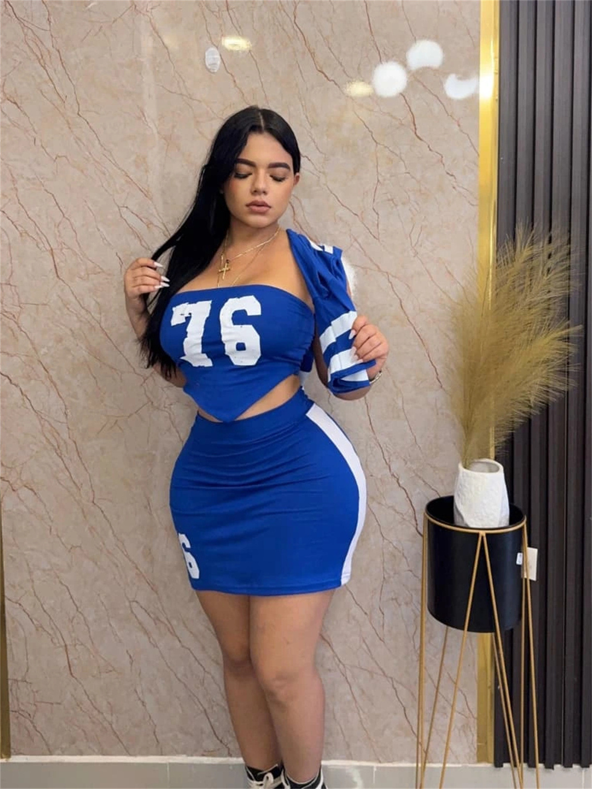 Wholesale Women Fashion Sexy Printed Tube Top Short-Sleeve T