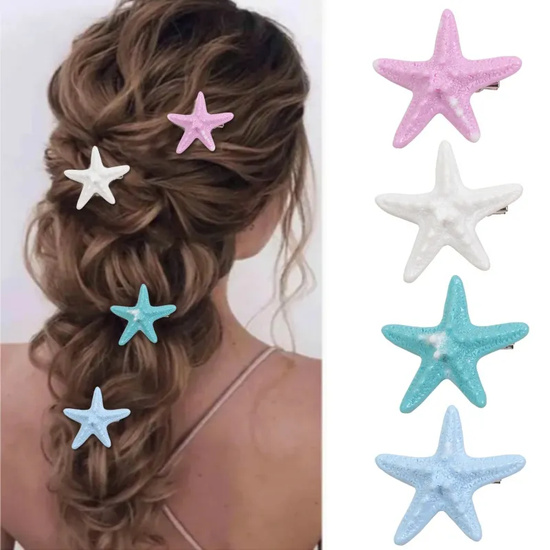 Starfish Seaside Summer Vacation Hair Accessories Side Clip Fresh Sweet Plastic Resin