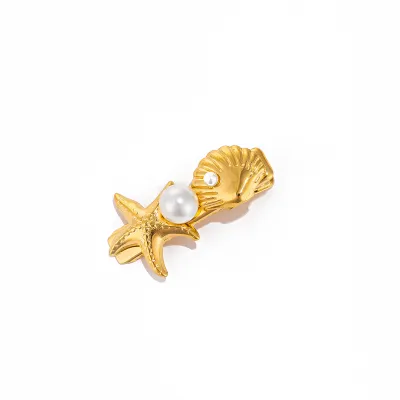 Personalized Star Floral Shell Hair Clip Women Instagram Wind Zinc Alloy Word Clip Personality Trend