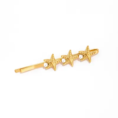 Personalized Star Floral Shell Hair Clip Women Instagram Wind Zinc Alloy Word Clip Personality Trend