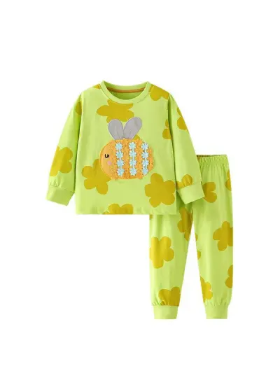 Girl Fashion Casual Floral Printed Long-Sleeve Sweatshirt and Slim Fit Pants Two-Piece Set