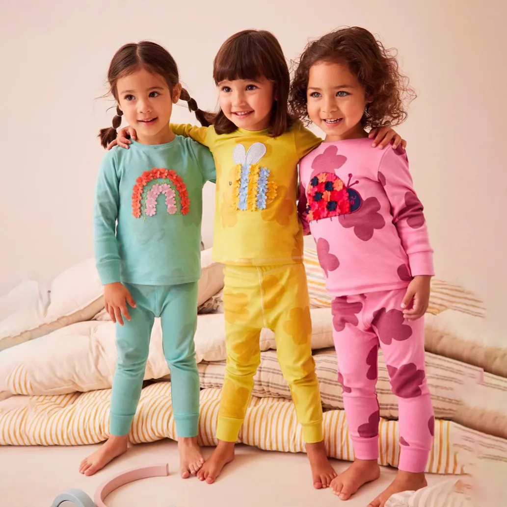 Girl Fashion Casual Floral Printed Long-Sleeve Sweatshirt and Slim Fit Pants Two-Piece Set