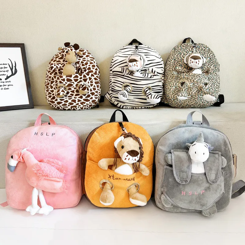 Creative Cartoon Animal Plush Children's Backpack Modern Tide Cool