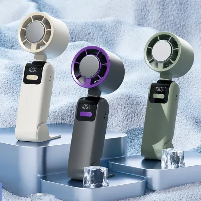 Fashion Solid Color Hand-Held Refrigeration Ice Compress Small Fan