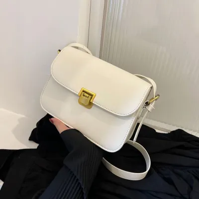 Women Fashion Solid Color Small Square PU Shoulder Bag