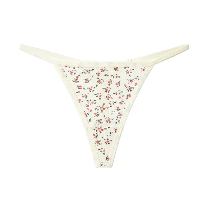 Women Fashion Sexy Printed Low Waist Breathable Nylon Thong