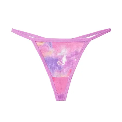 Women Fashion Sexy Printed Low Waist Breathable Nylon Thong