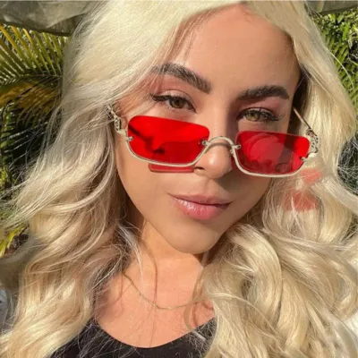 Women Fashion Simple Small Frame Square Sunglasses