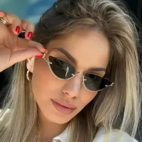 Women Fashion Retro Half Frame CatS Eye Sunglasses