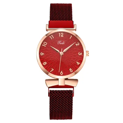 Women Fashion Casual Solid Color Digital Sunflower Quartz Watch