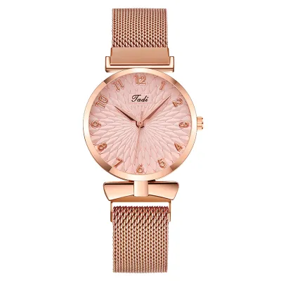 Women Fashion Casual Solid Color Digital Sunflower Quartz Watch
