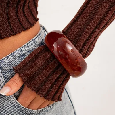 Women Fashion Exaggerated Translucent Acrylic Resin Bracelet
