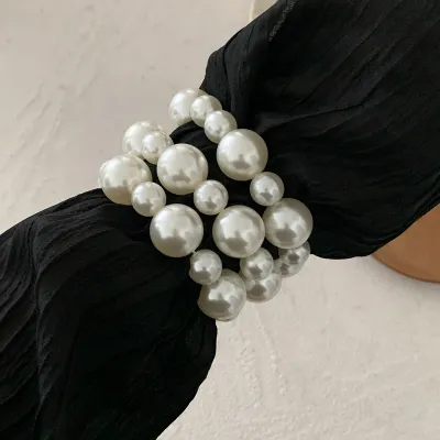 Women Fashion Exaggerated Punk Beaded Bracelet Three-Piece Set