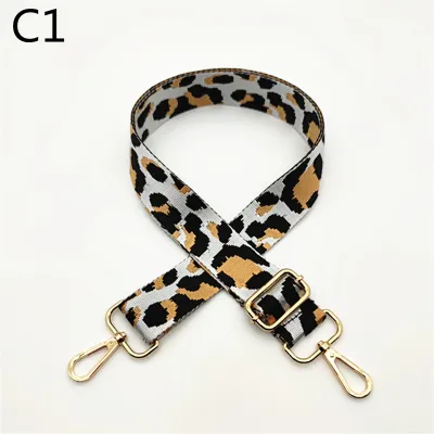 Fashion Leopard Jacquard Wide Shoulder Strap Bag Accessories