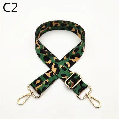 Fashion Leopard Jacquard Wide Shoulder Strap Bag Accessories